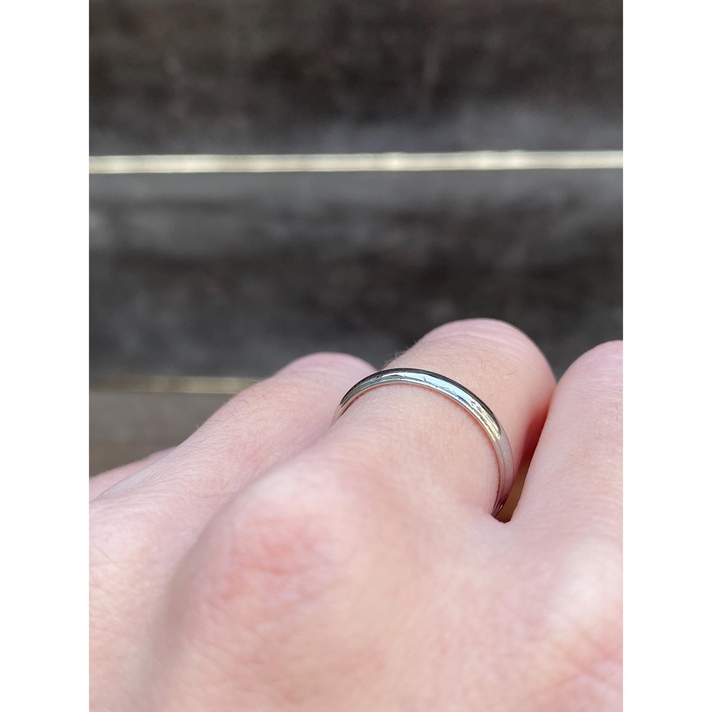 Vintage Solid 18k White Gold Miligrain Ring Band - Size 6.5