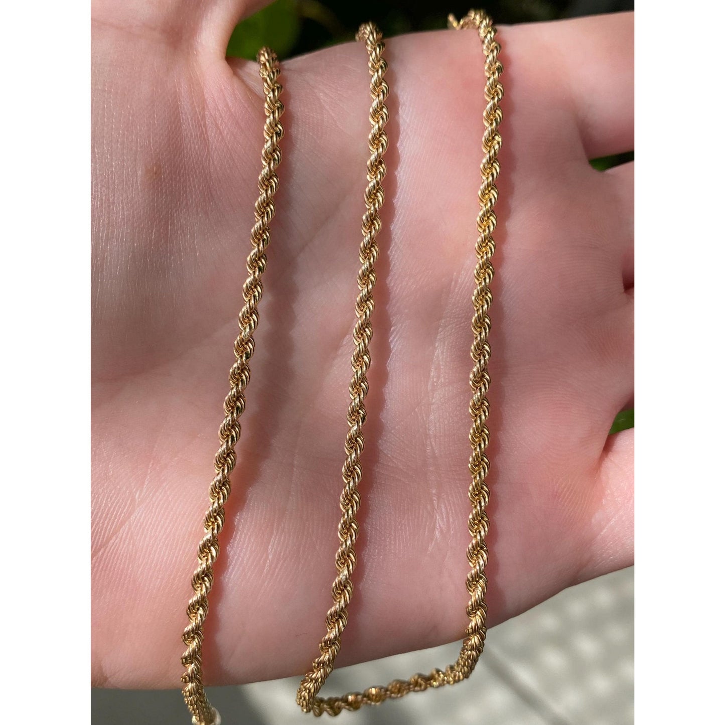 Solid 18k Rosey Gold Rope Chain Necklace - 20.5 inches