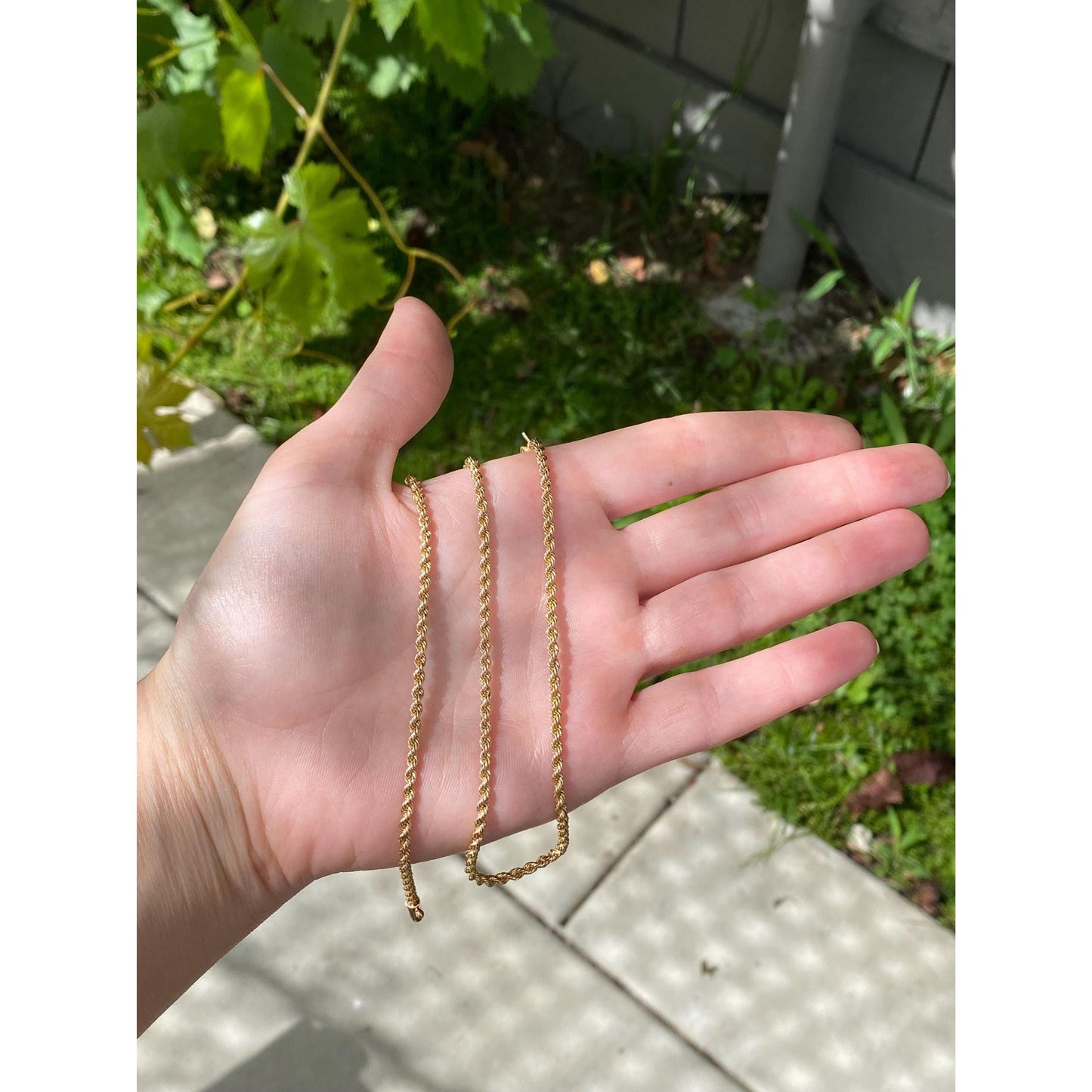 Solid 18k Rosey Gold Rope Chain Necklace - 20.5 inches