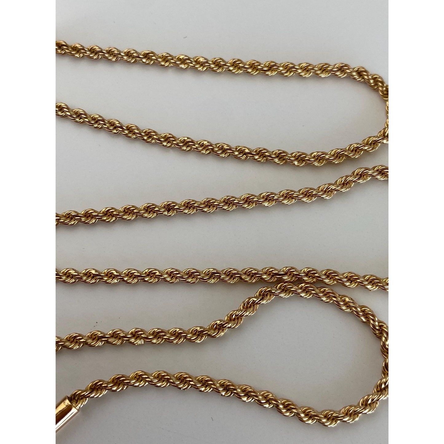 Solid 18k Rosey Gold Rope Chain Necklace - 20.5 inches