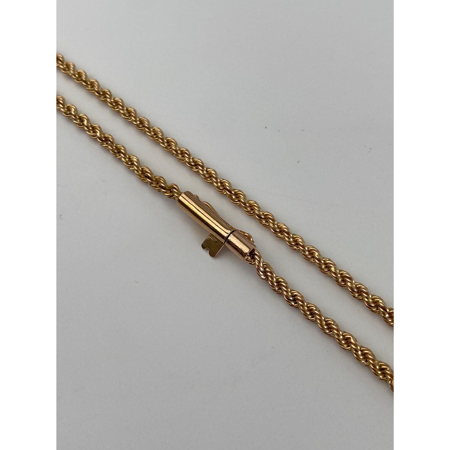 Solid 18k Rosey Gold Rope Chain Necklace - 20.5 inches