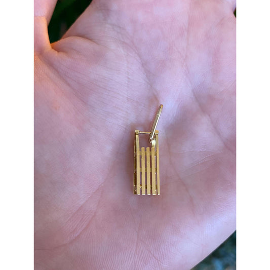Vintage Solid 18k Yellow Gold Sled Charm