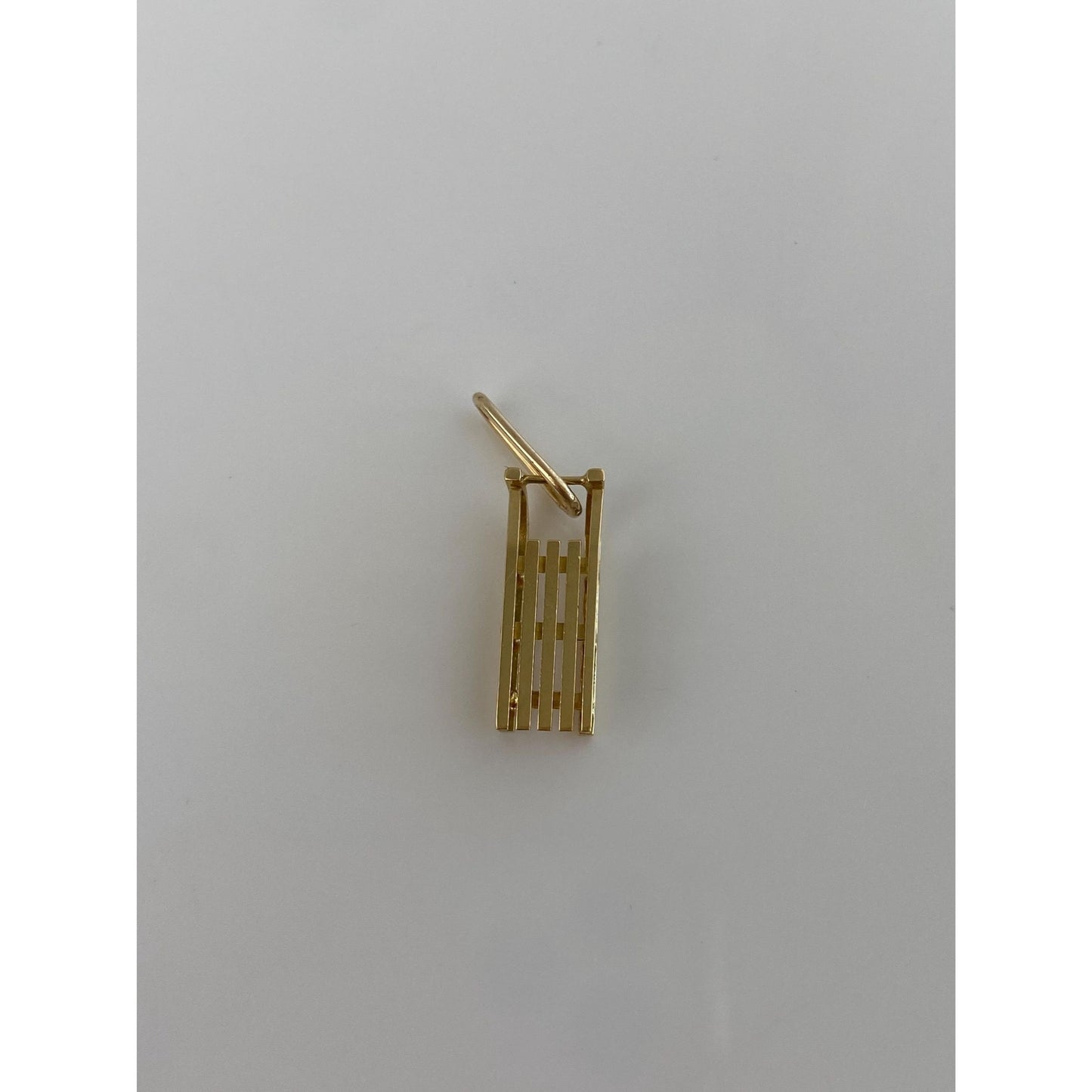 Vintage Solid 18k Yellow Gold Sled Charm