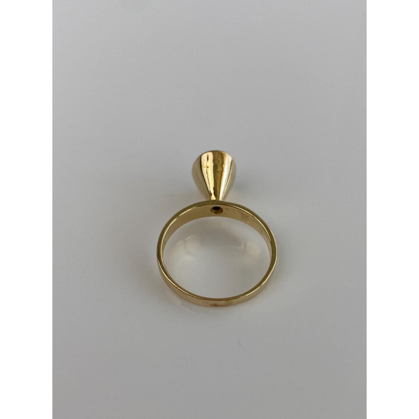 Vintage Solid 14k Yellow Gold Aquamarine Ring - Size 6.75