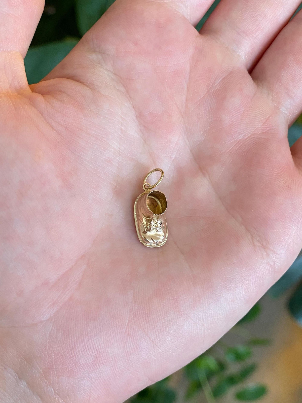 Vintage Solid 14k Yellow Gold Baby Shoe Charm