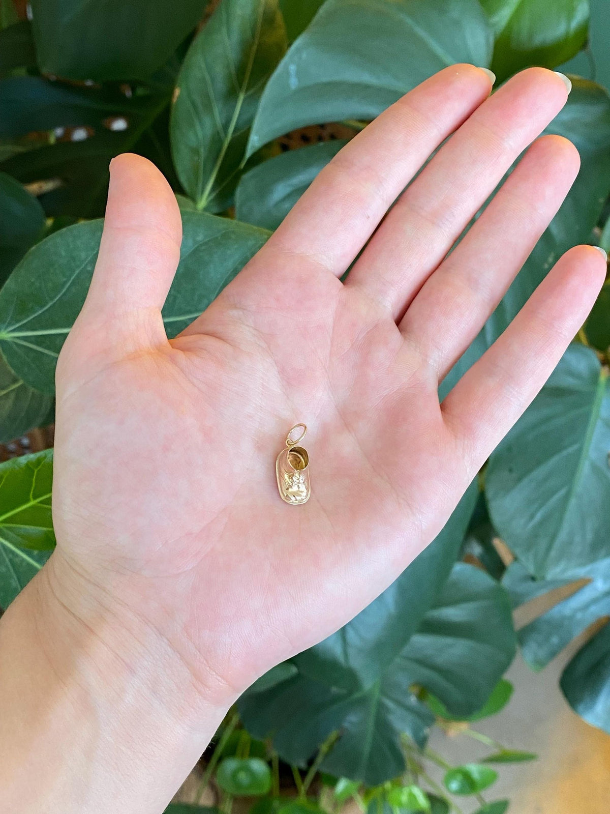 Vintage Solid 14k Yellow Gold Baby Shoe Charm