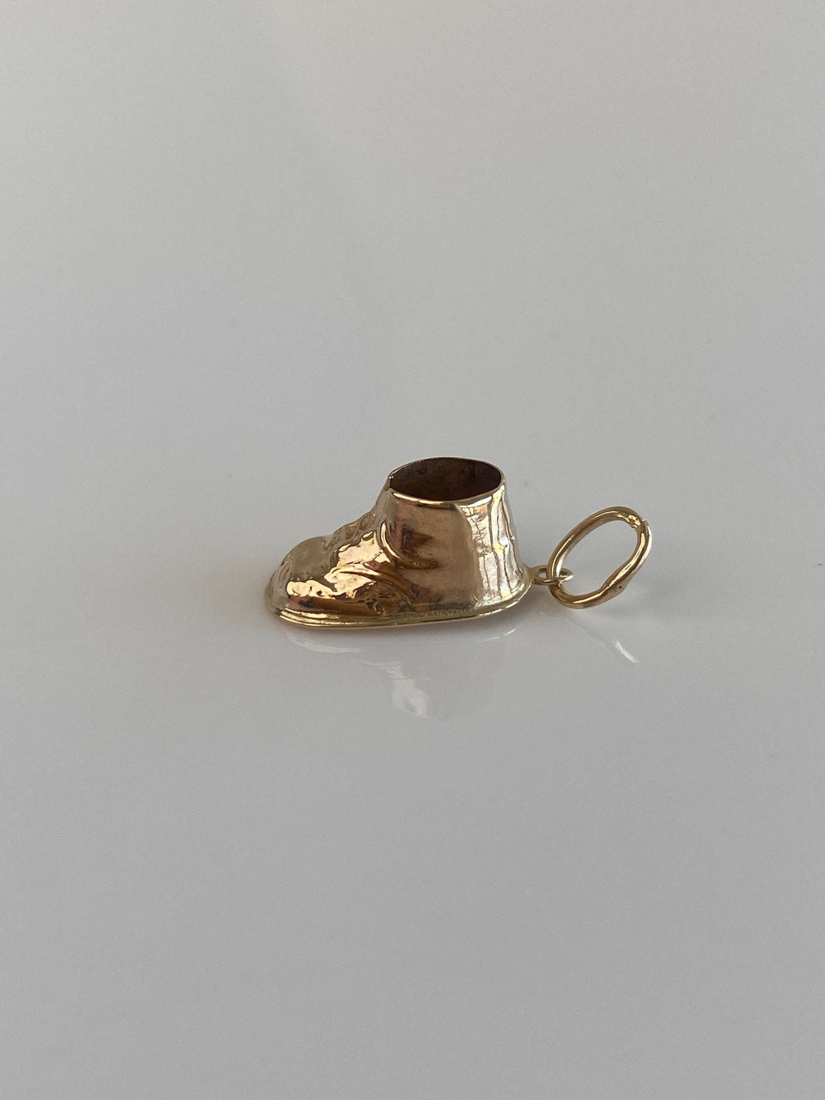 Vintage Solid 14k Yellow Gold Baby Shoe Charm