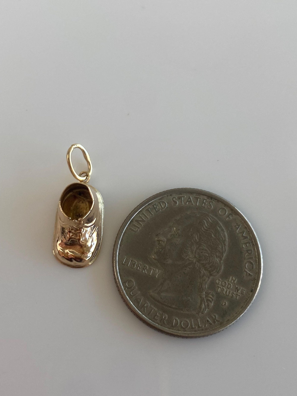 Vintage Solid 14k Yellow Gold Baby Shoe Charm