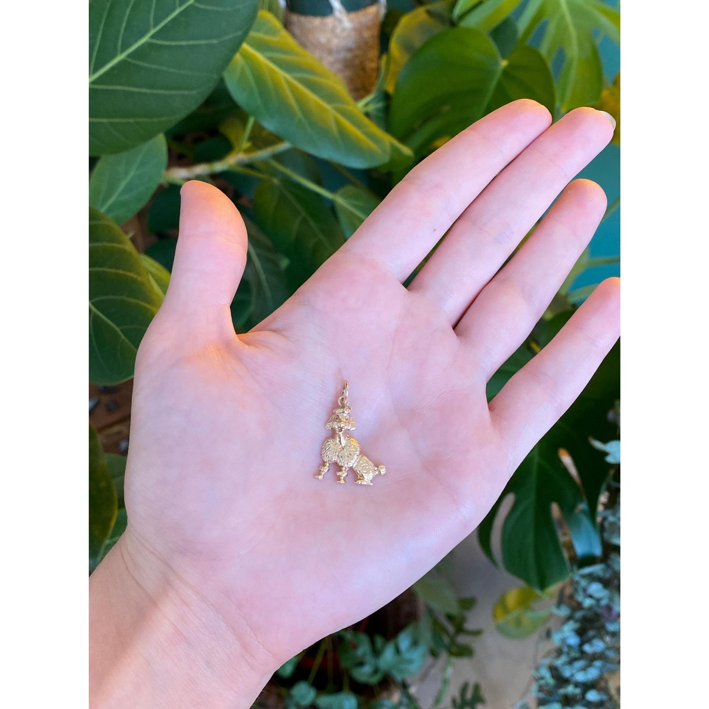 Vintage Solid 14k Yellow Gold Poodle Charm