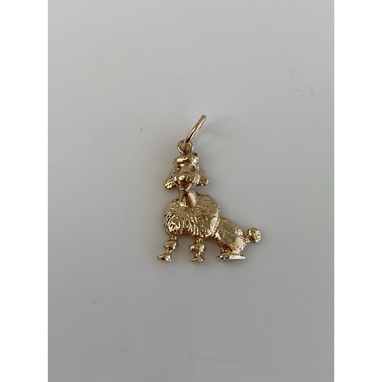 Vintage Solid 14k Yellow Gold Poodle Charm
