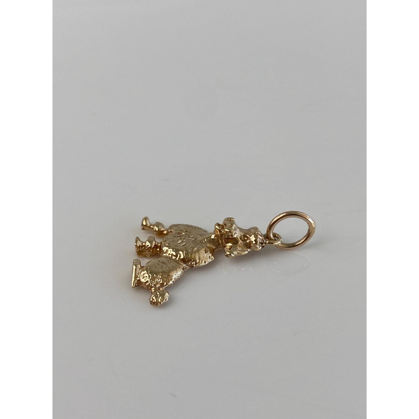 Vintage Solid 14k Yellow Gold Poodle Charm