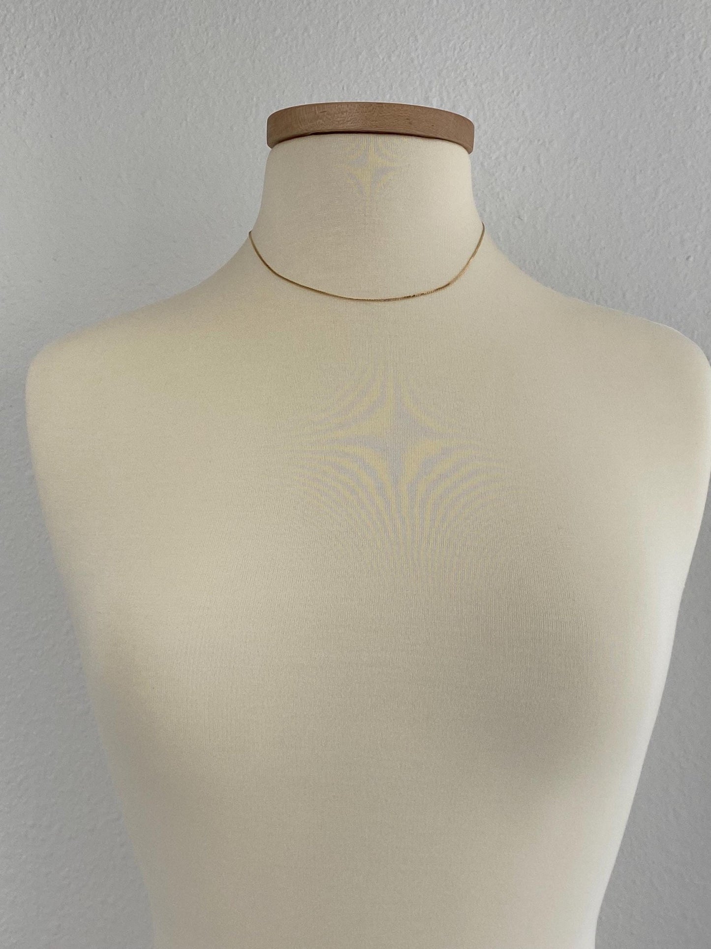 Vintage Solid 14k Yellow Gold Serpentine Chain Necklace - 16.25 inches
