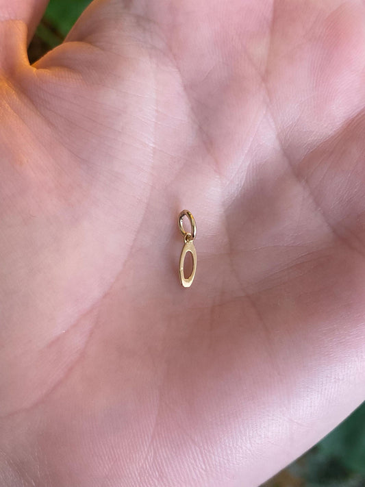 Vintage Solid 14k Yellow Gold Little Oval Charm