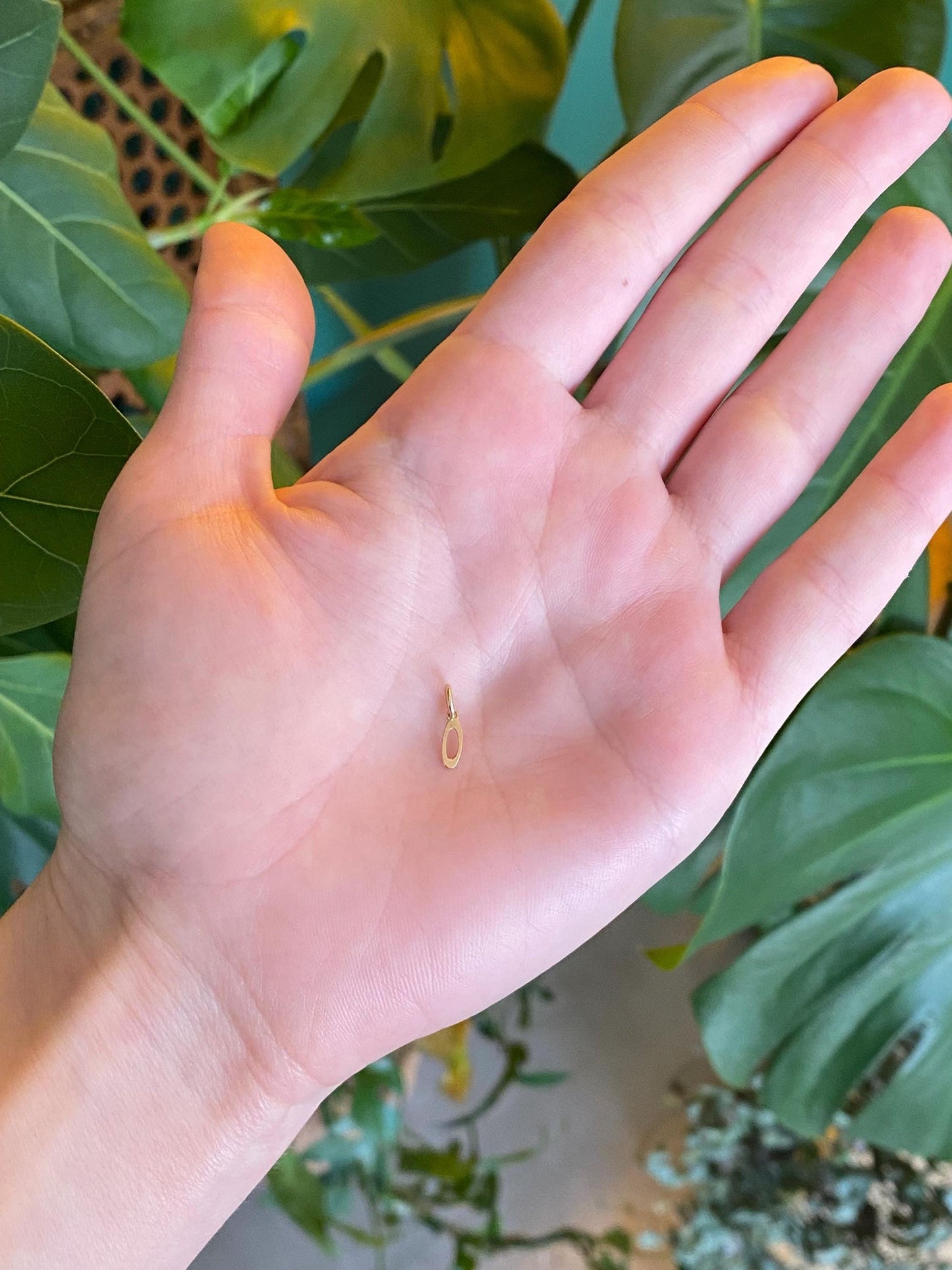 Vintage Solid 14k Yellow Gold Little Oval Charm