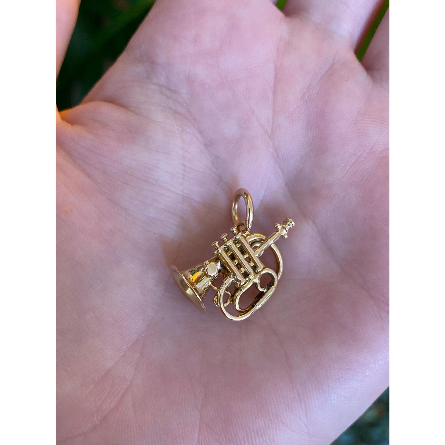 Vintage Solid 18k Yellow Gold Tuba Charm