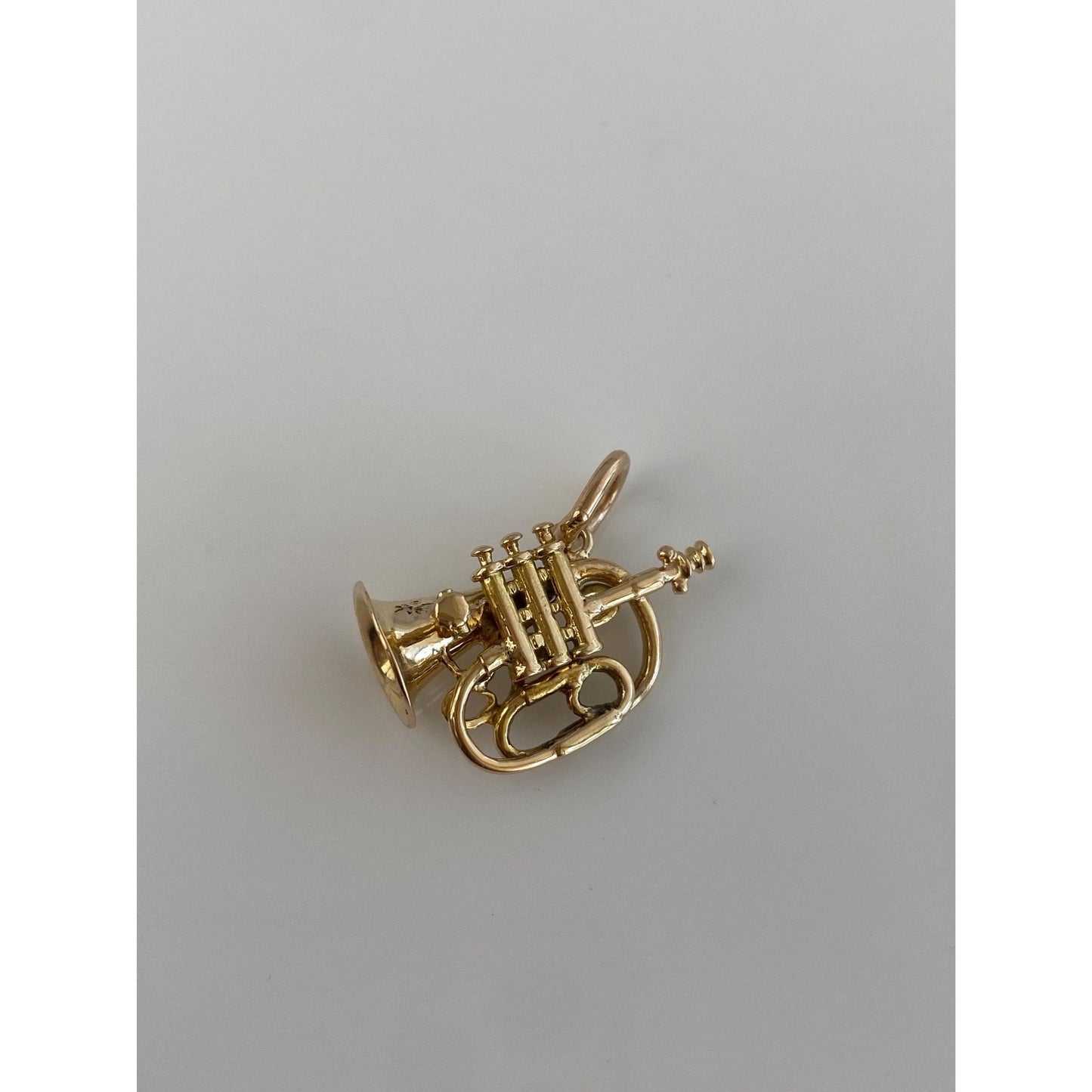 Vintage Solid 18k Yellow Gold Tuba Charm