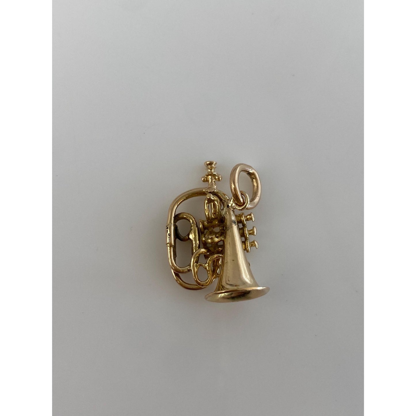 Vintage Solid 18k Yellow Gold Tuba Charm