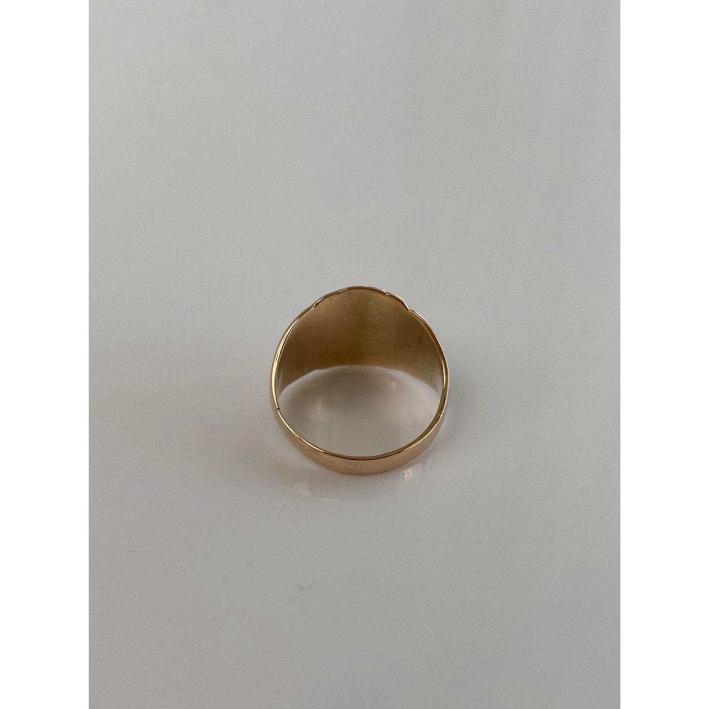 Vintage Solid 10k Yellow Gold Monogram Design Ring Band - Size 3.25