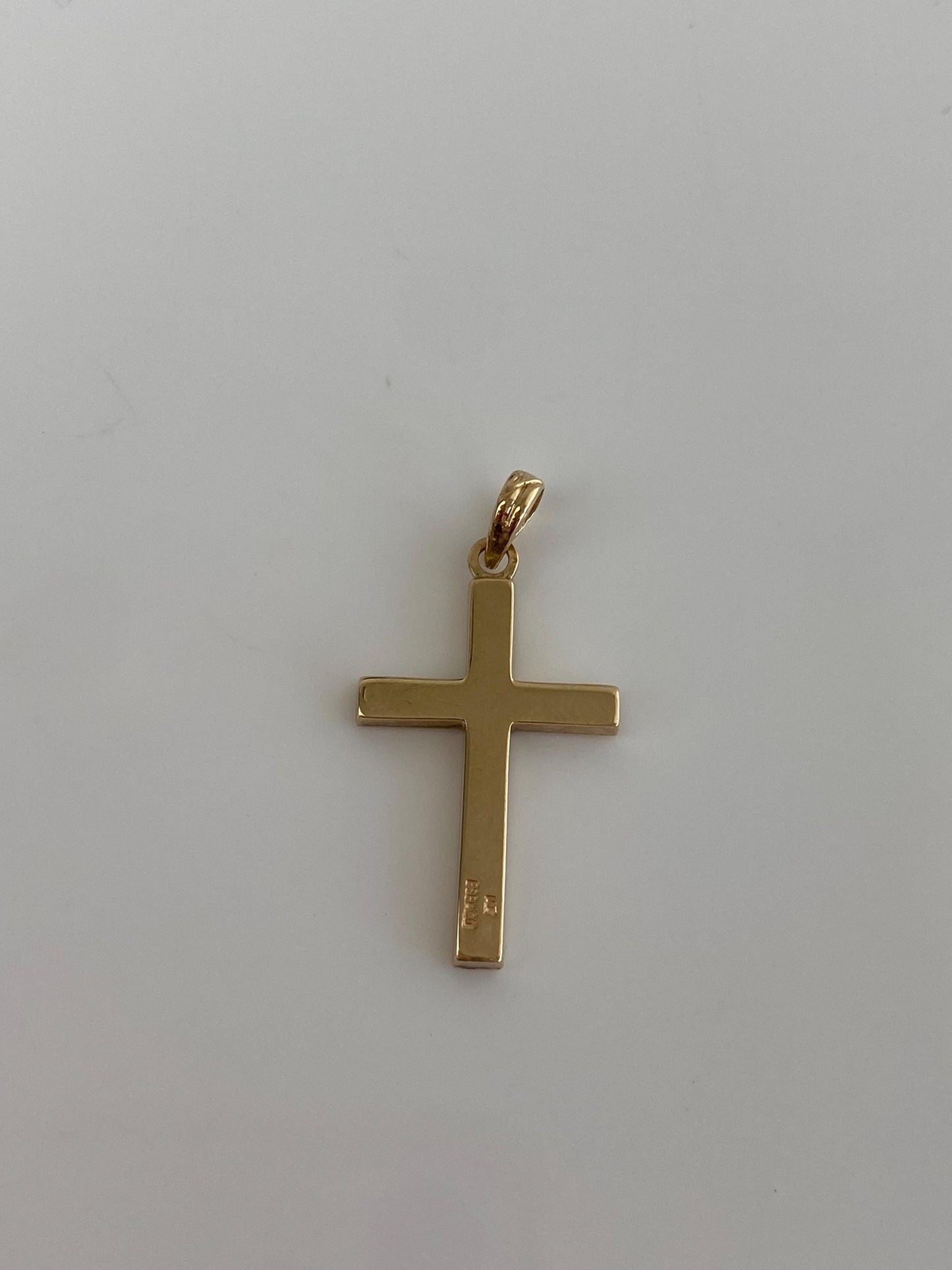 Vintage 14k Yellow Gold Engraved Cross Charm
