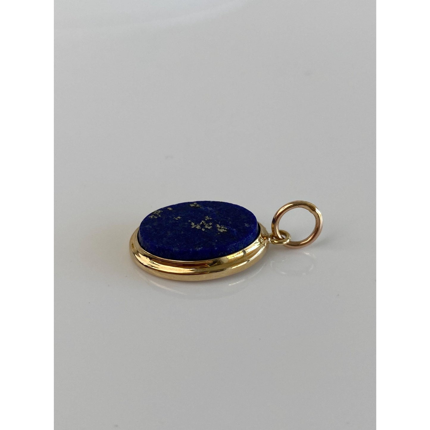 Vintage Solid 14k Yellow Gold Lapis Lazuli Cufflink Conversion Charm