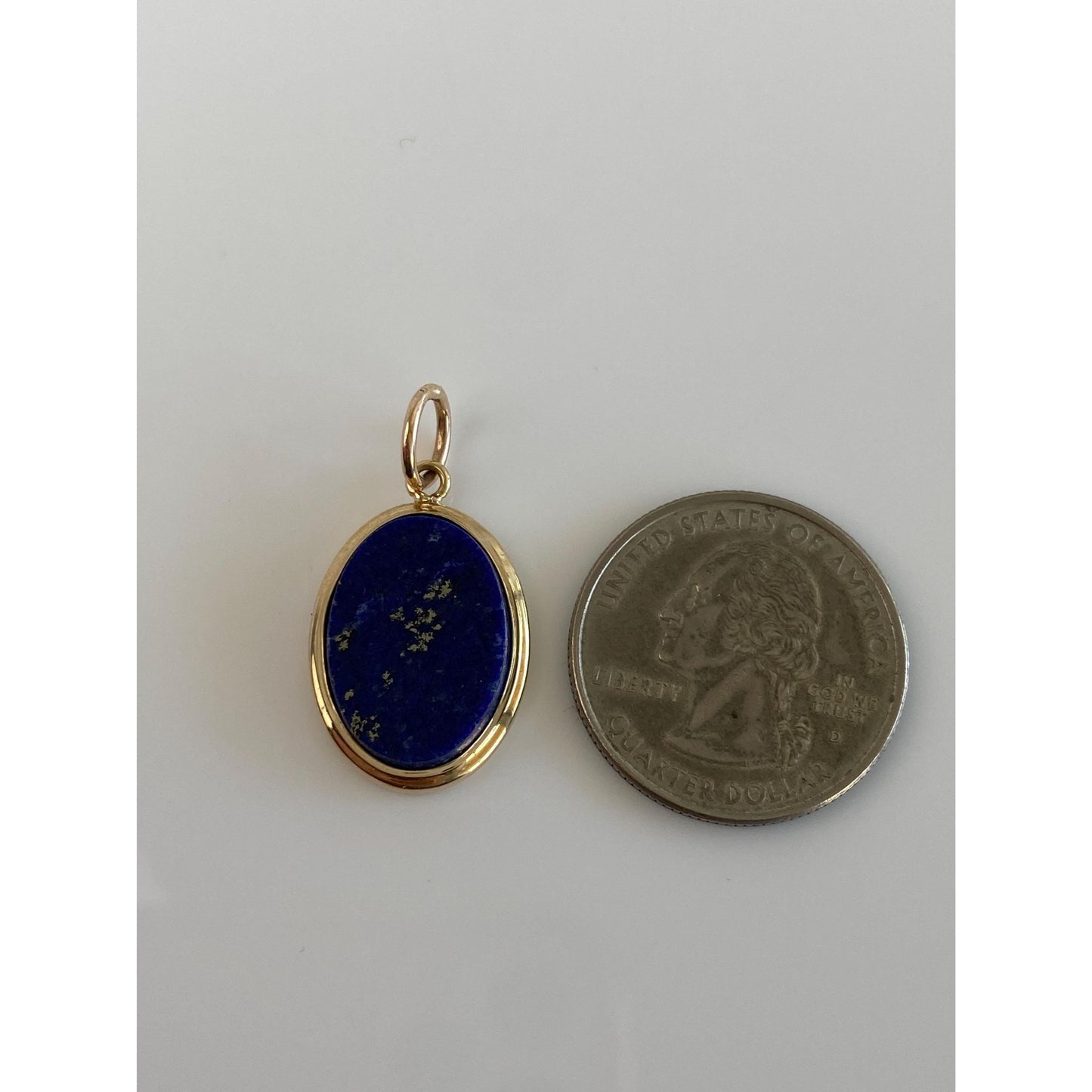 Vintage Solid 14k Yellow Gold Lapis Lazuli Cufflink Conversion Charm