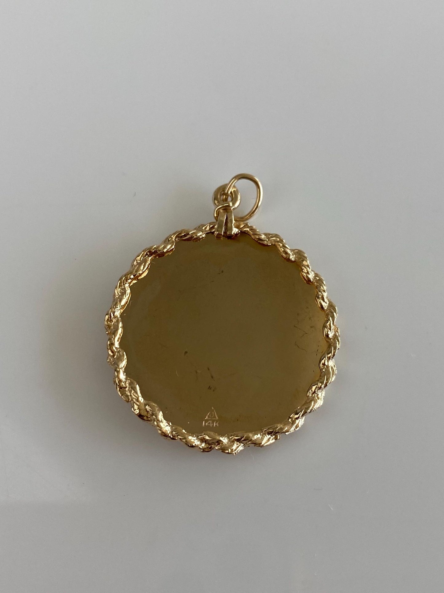Vintage Solid 14k Yellow Gold Pink & Green Cubic Zirconia Merry Christmas Charm
