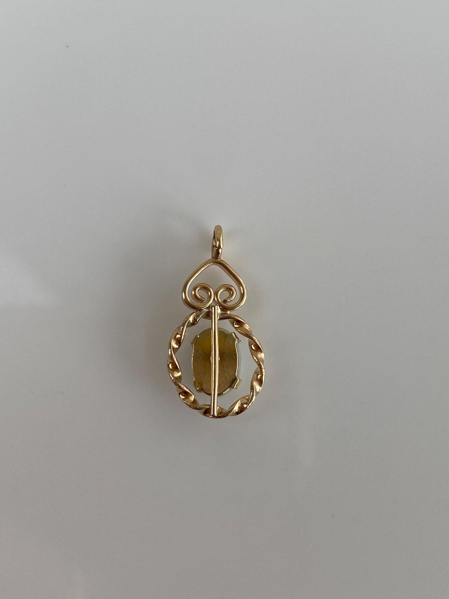 Vintage Solid 10k Yellow Gold Opal Charm