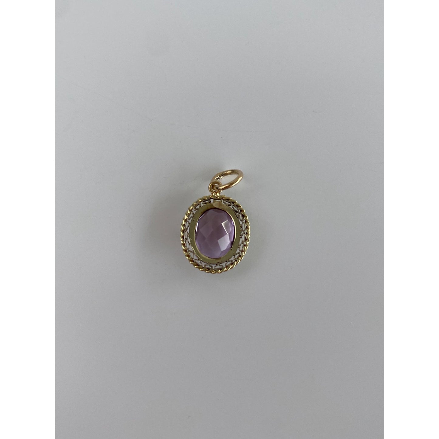 Vintage Solid 14k Yellow Gold Amethyst Stick Pin Conversion Charm