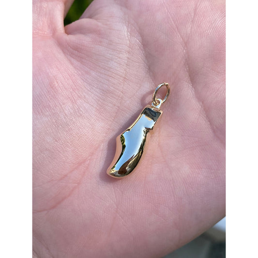 Vintage Solid 14k Yellow Gold Red Enamel Dutch Shoe Charm