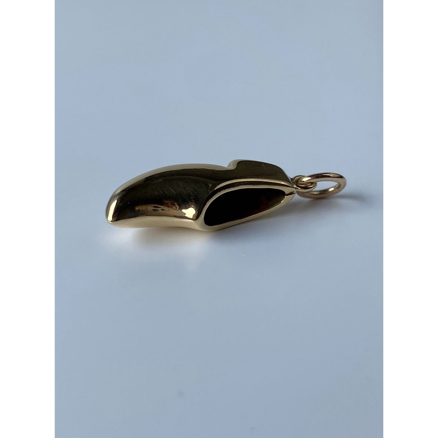 Vintage Solid 14k Yellow Gold Red Enamel Dutch Shoe Charm