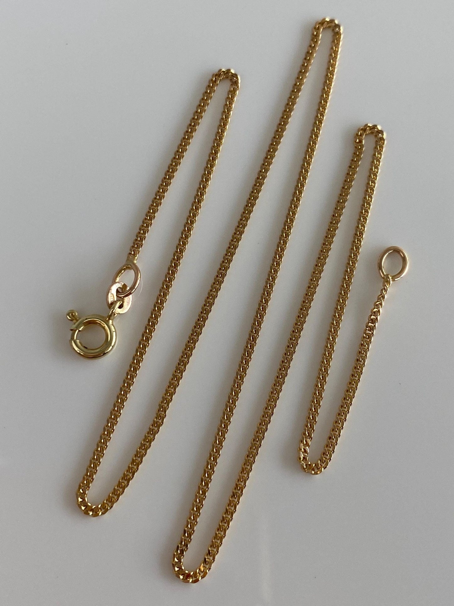 Vintage Solid 14k Yellow Gold Tight Curb Chain Necklace - 15.75 inches
