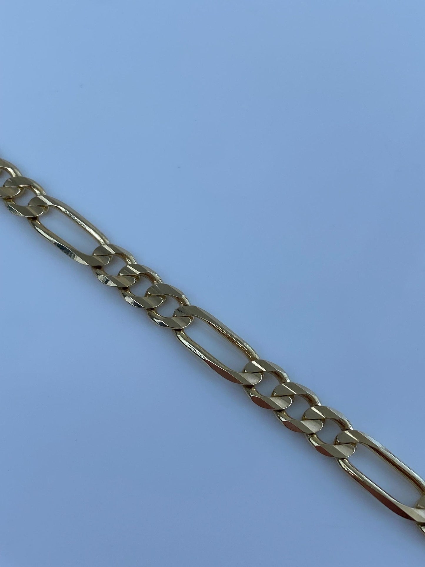 Vintage Solid 14k Yellow Gold Figaro Chain Bracelet - 8.25 inches