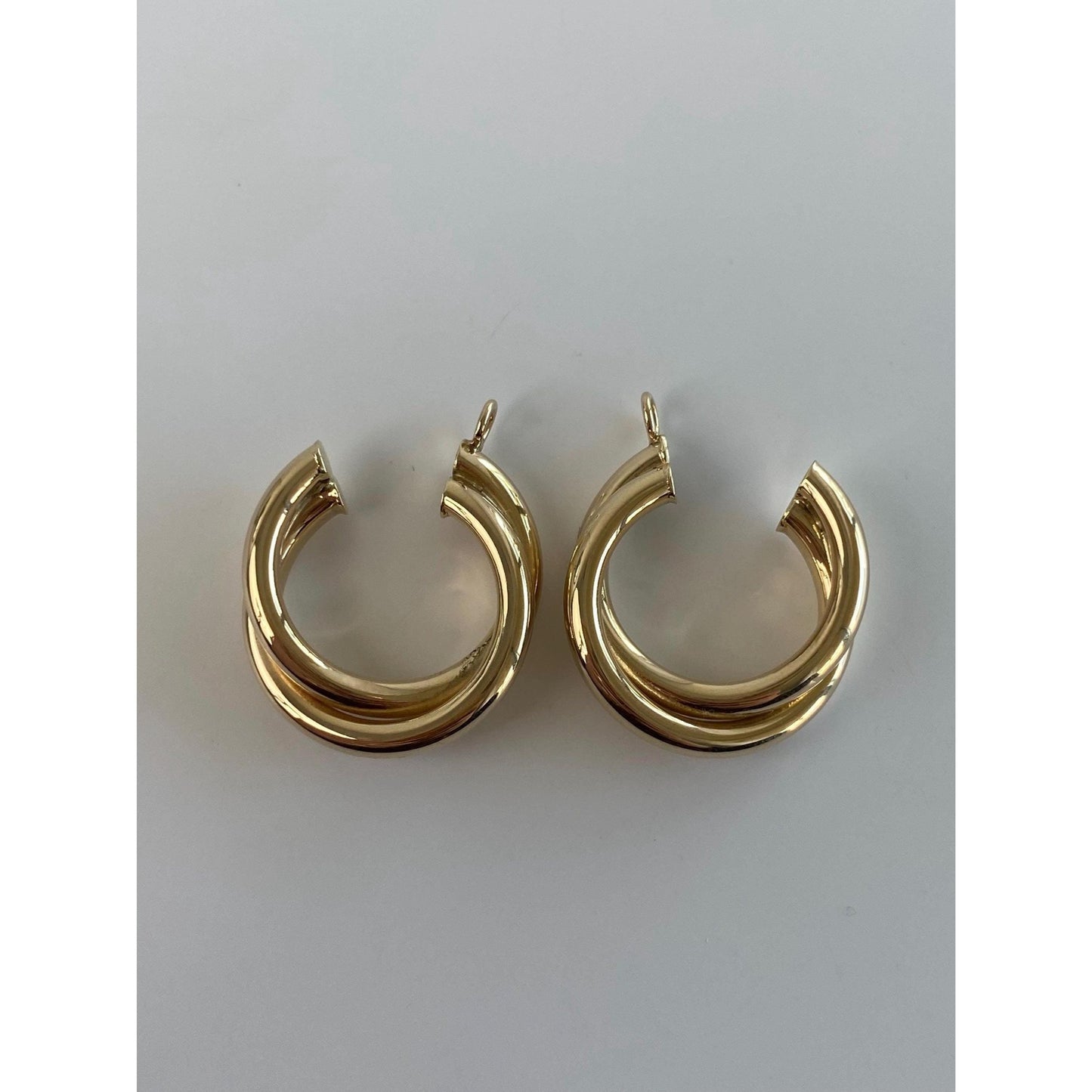 Vintage 14k Yellow Gold Layered Hoop Earring Jackets