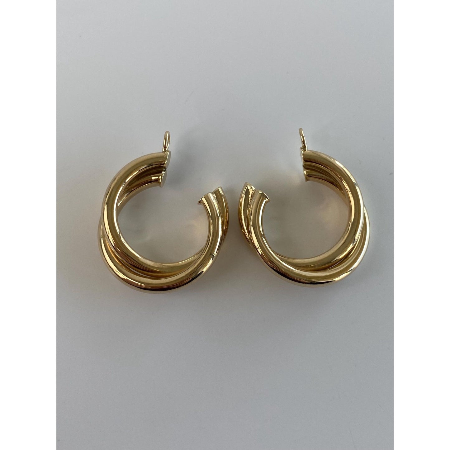 Vintage 14k Yellow Gold Layered Hoop Earring Jackets