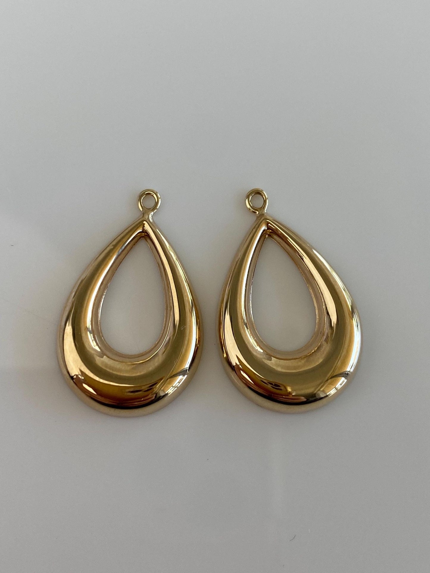 Vintage 14k Yellow Gold Teardrop Earring Jackets