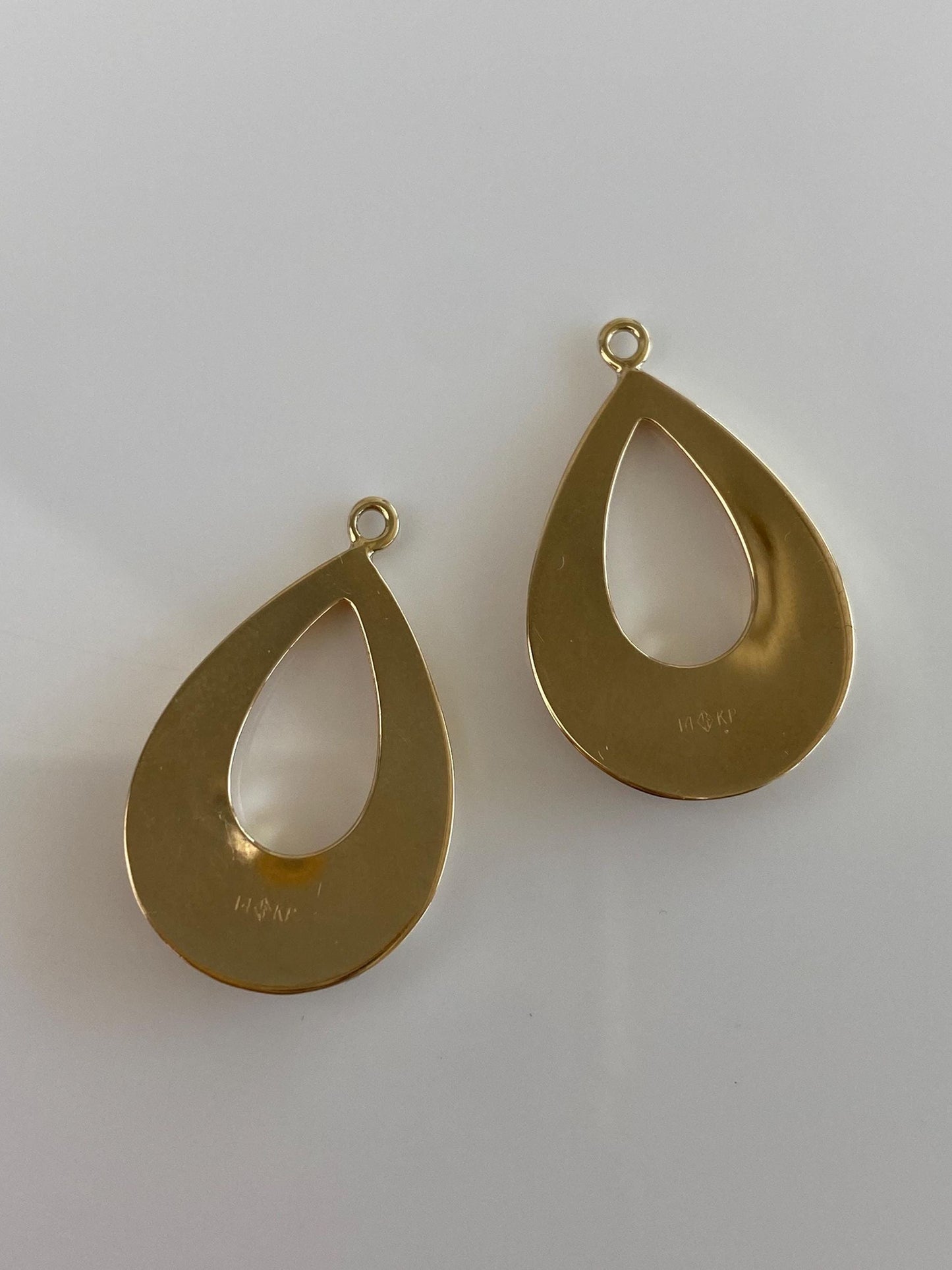 Vintage 14k Yellow Gold Teardrop Earring Jackets