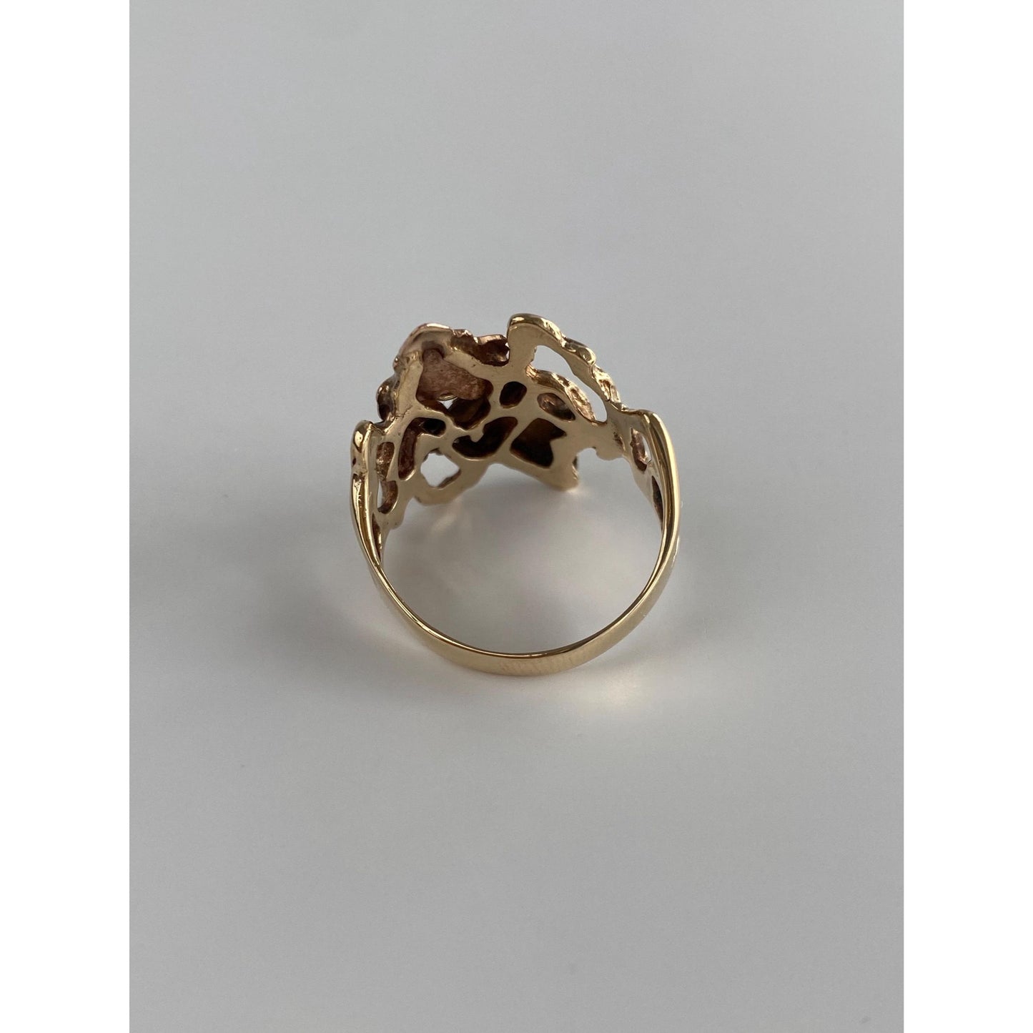 Solid 10k Black Hills Gold Grapevine Ring Band - Size 6.75