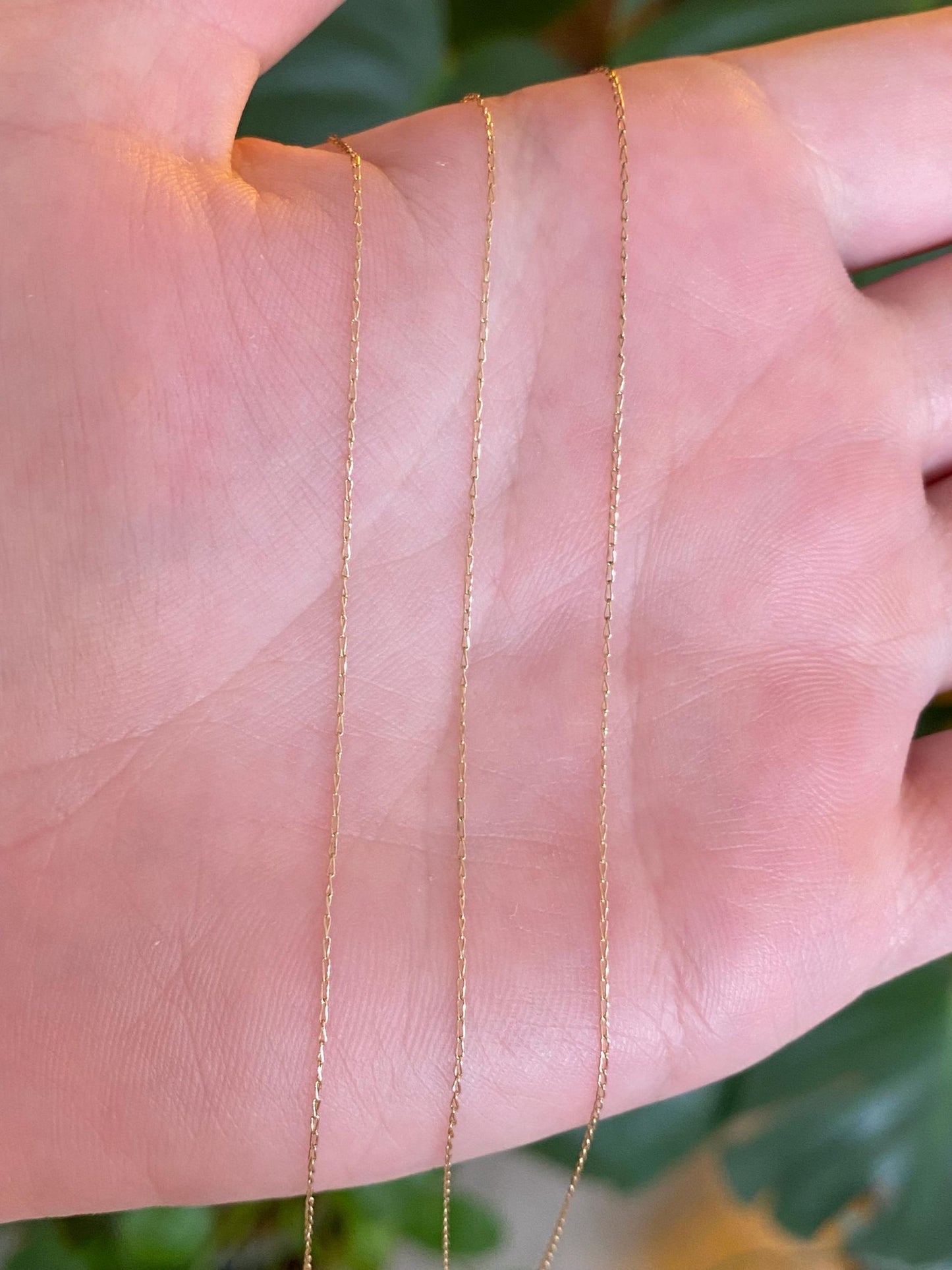 Vintage Solid 14k Yellow Gold Dainty Chain Necklace - 21 inches