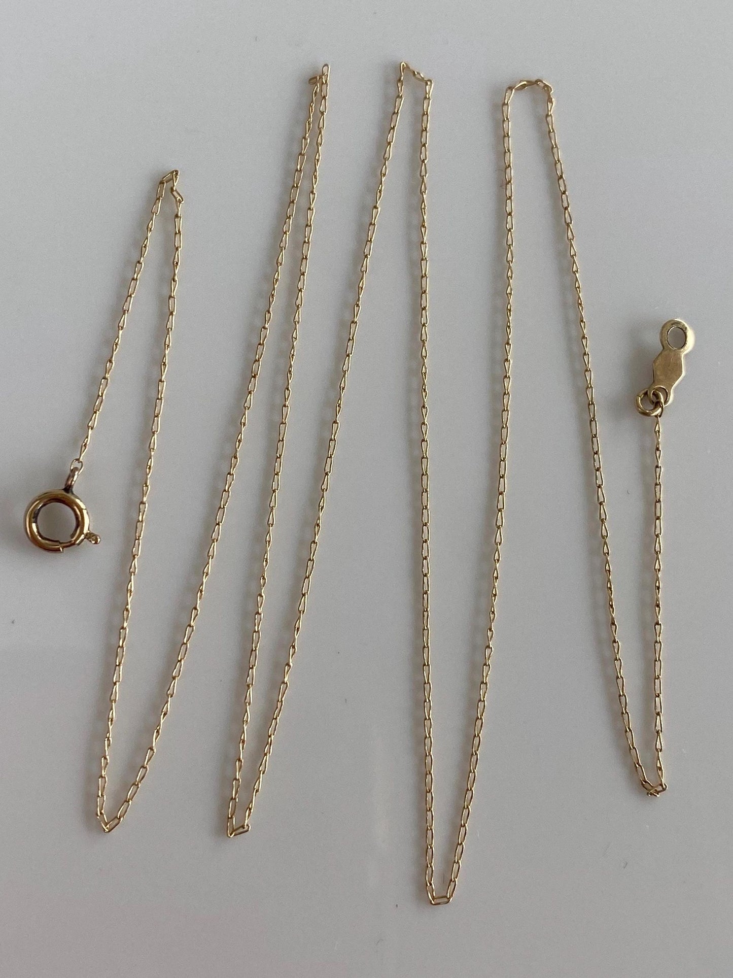 Vintage Solid 14k Yellow Gold Dainty Chain Necklace - 21 inches