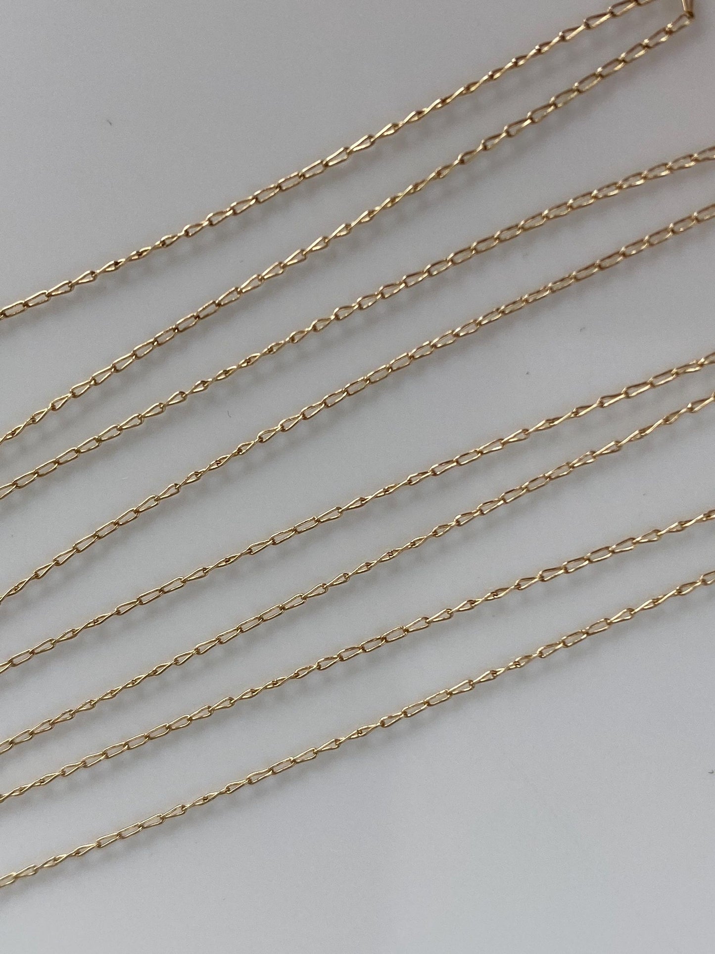 Vintage Solid 14k Yellow Gold Dainty Chain Necklace - 21 inches