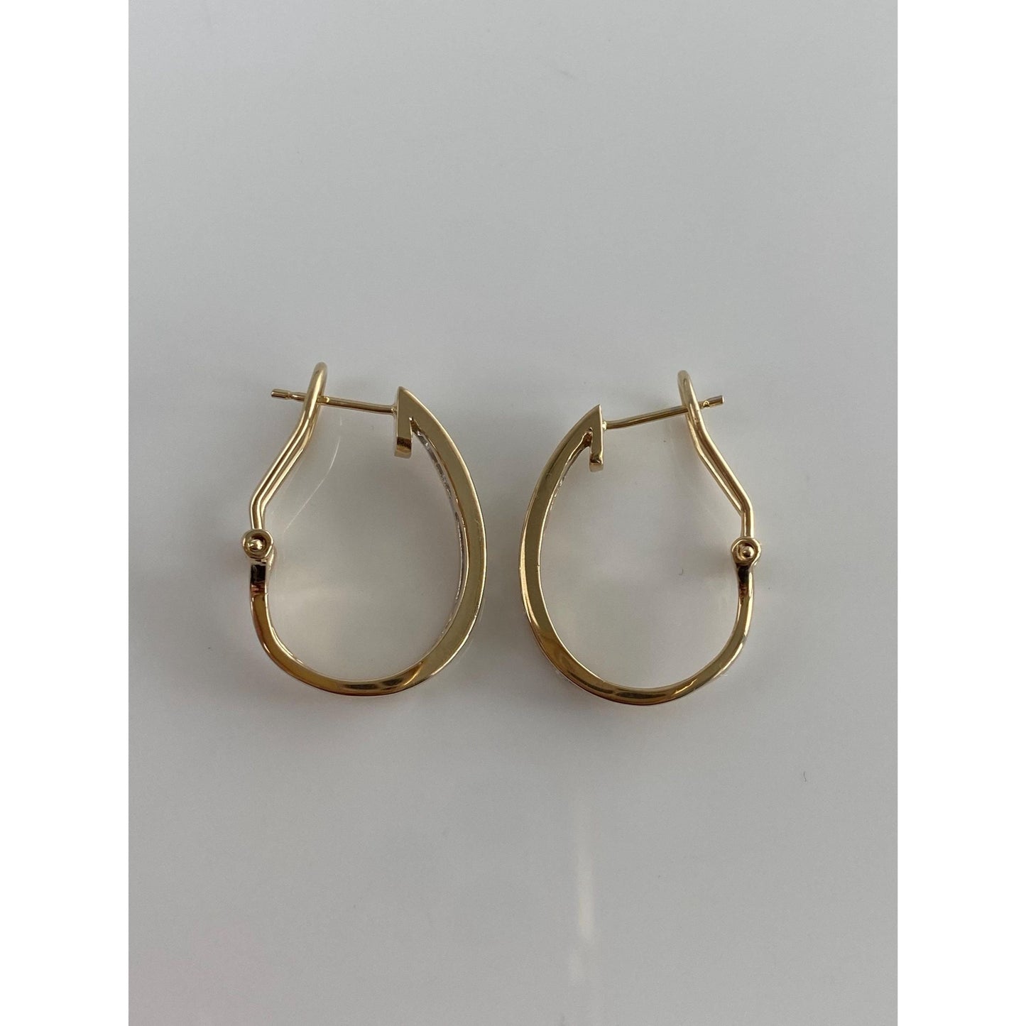 Vintage Solid 14k Yellow Gold Diamond Drop Earrings