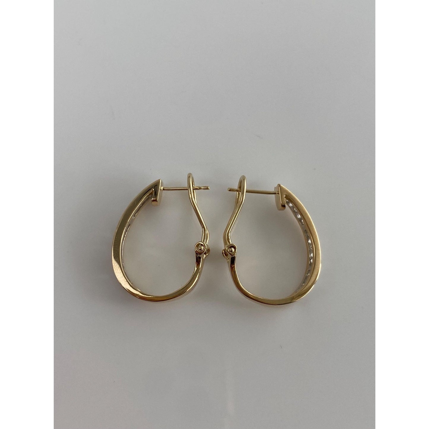 Vintage Solid 14k Yellow Gold Diamond Drop Earrings