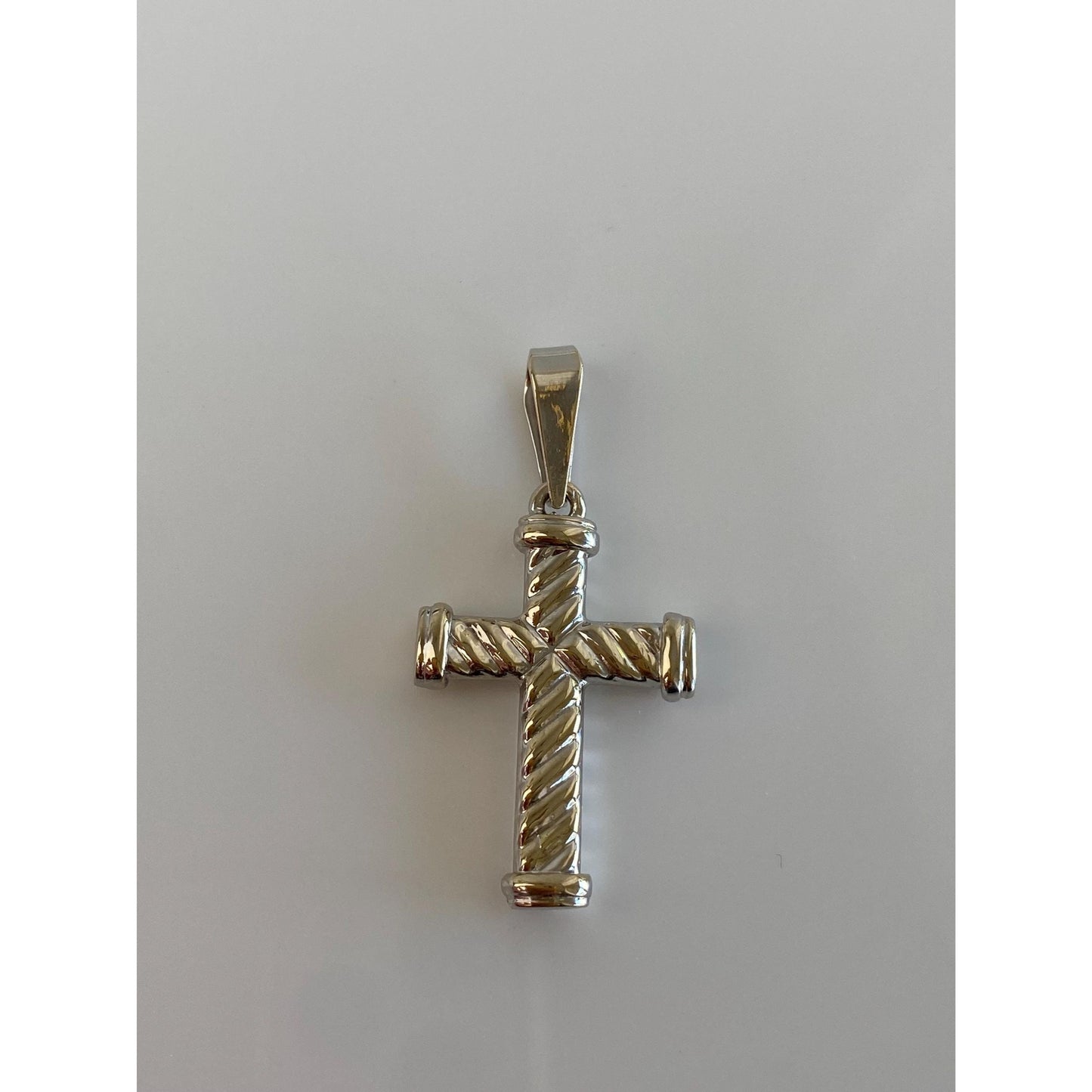 Vintage 14k White Gold Cross Charm