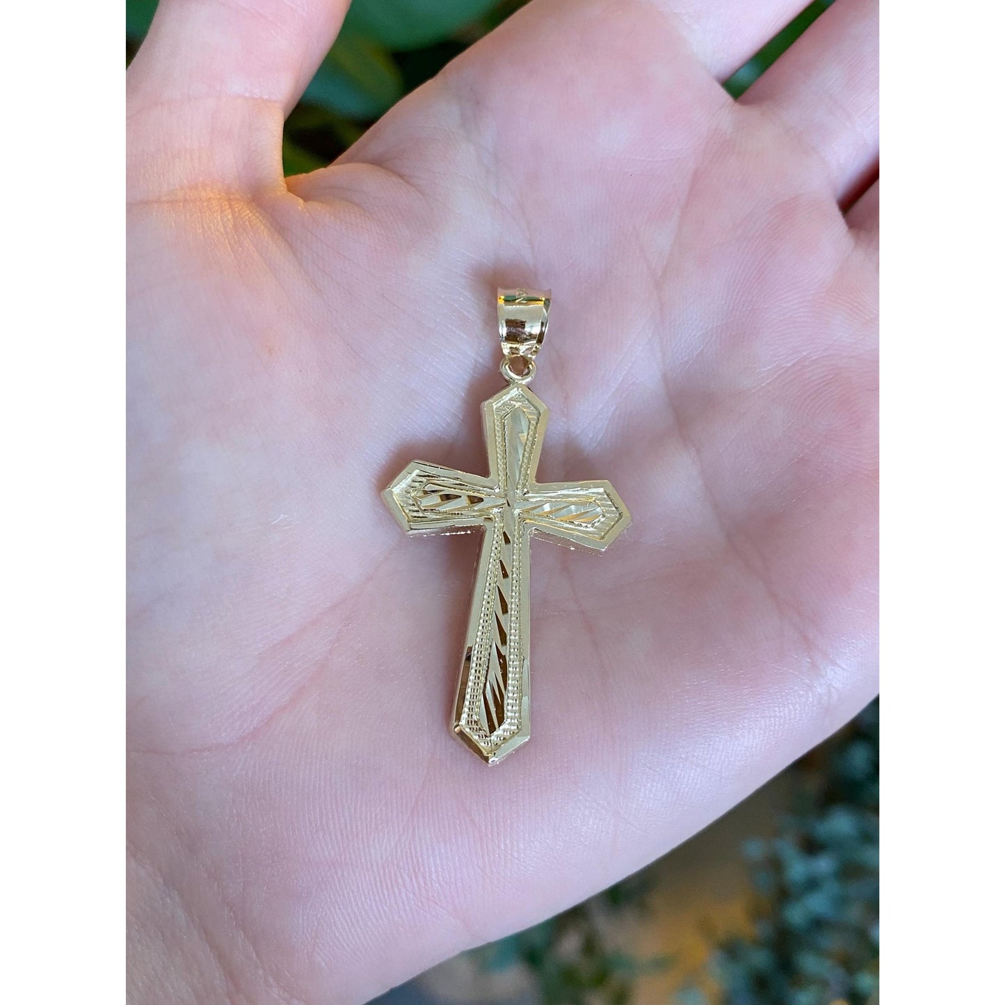 Vintage Solid 10k Yellow Gold Cross Charm