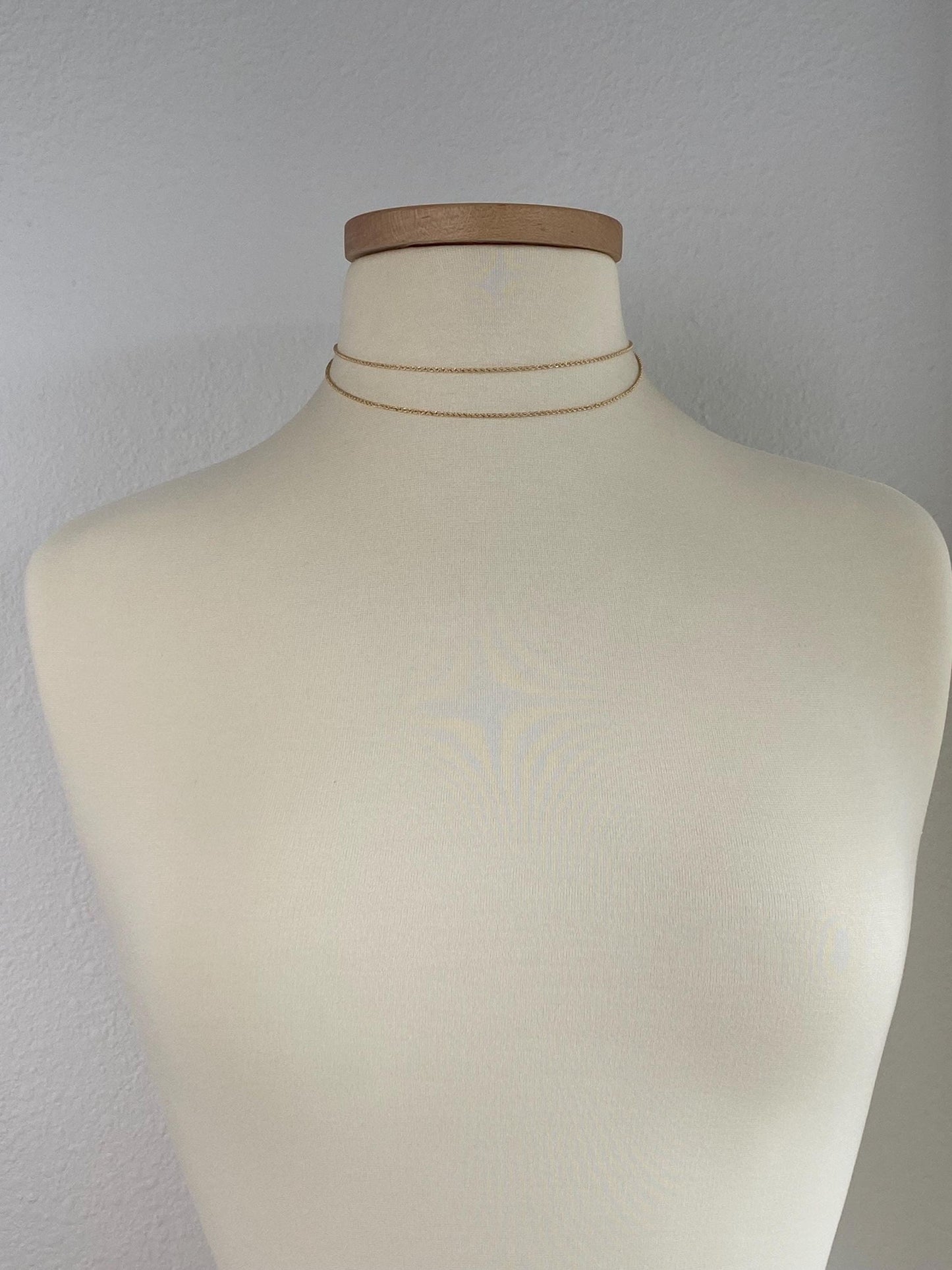 Vintage Solid 14k Yellow Gold Long Slim Rope Chain Necklace - 29.75 inches