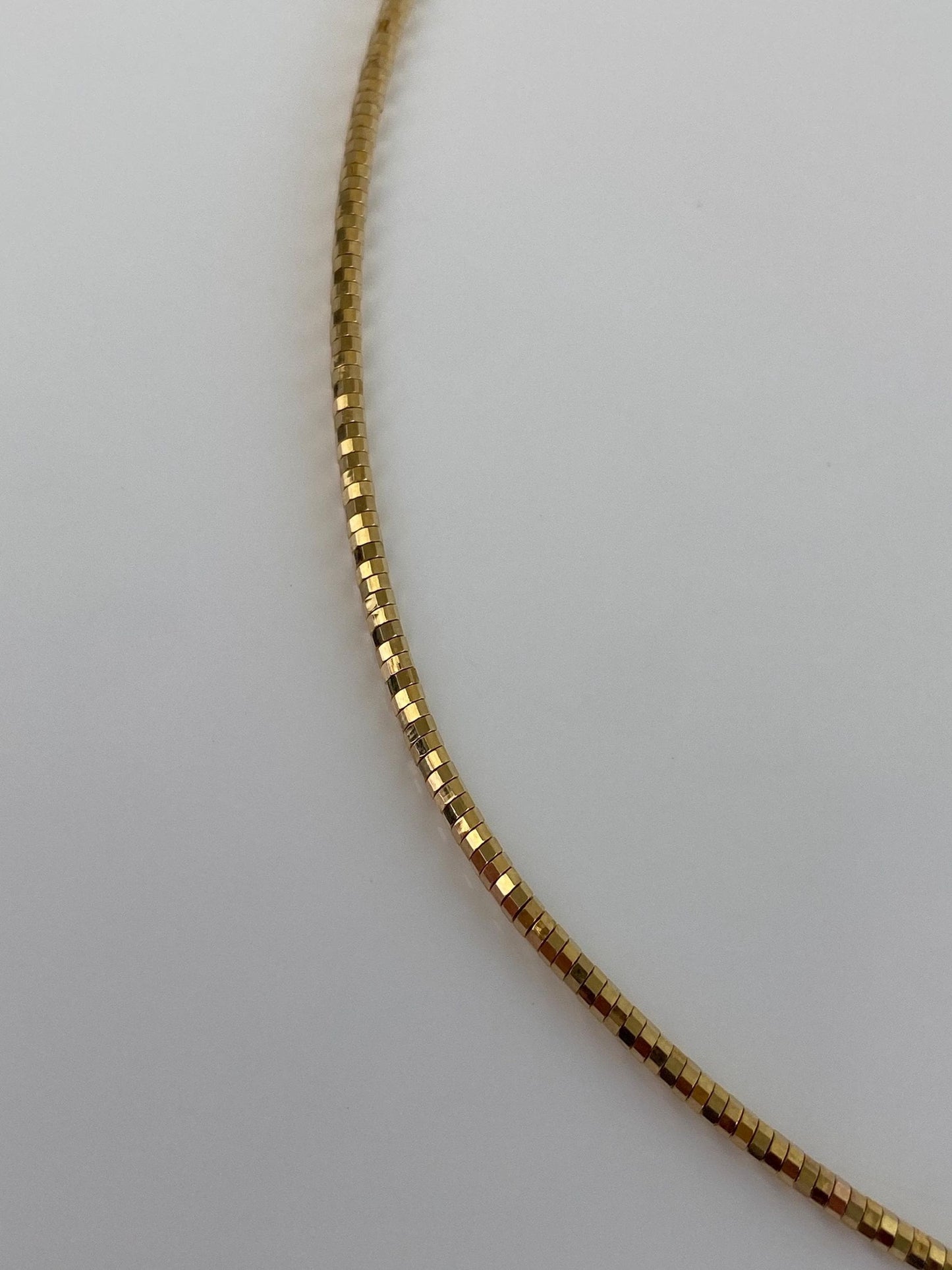 Vintage 14k Yellow Gold Diamond Cut Spring Collar Necklace - 18 inches
