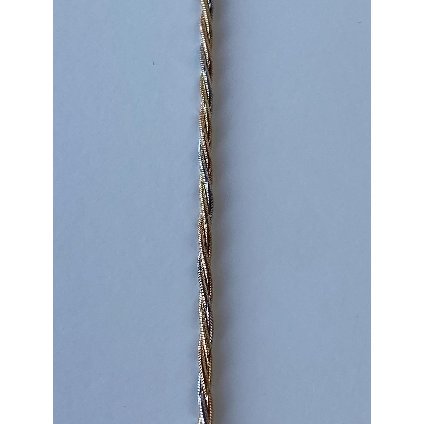 Vintage Solid 14k Tri Tone Gold Twisted Snake Chain Bracelet - 7.25 inches