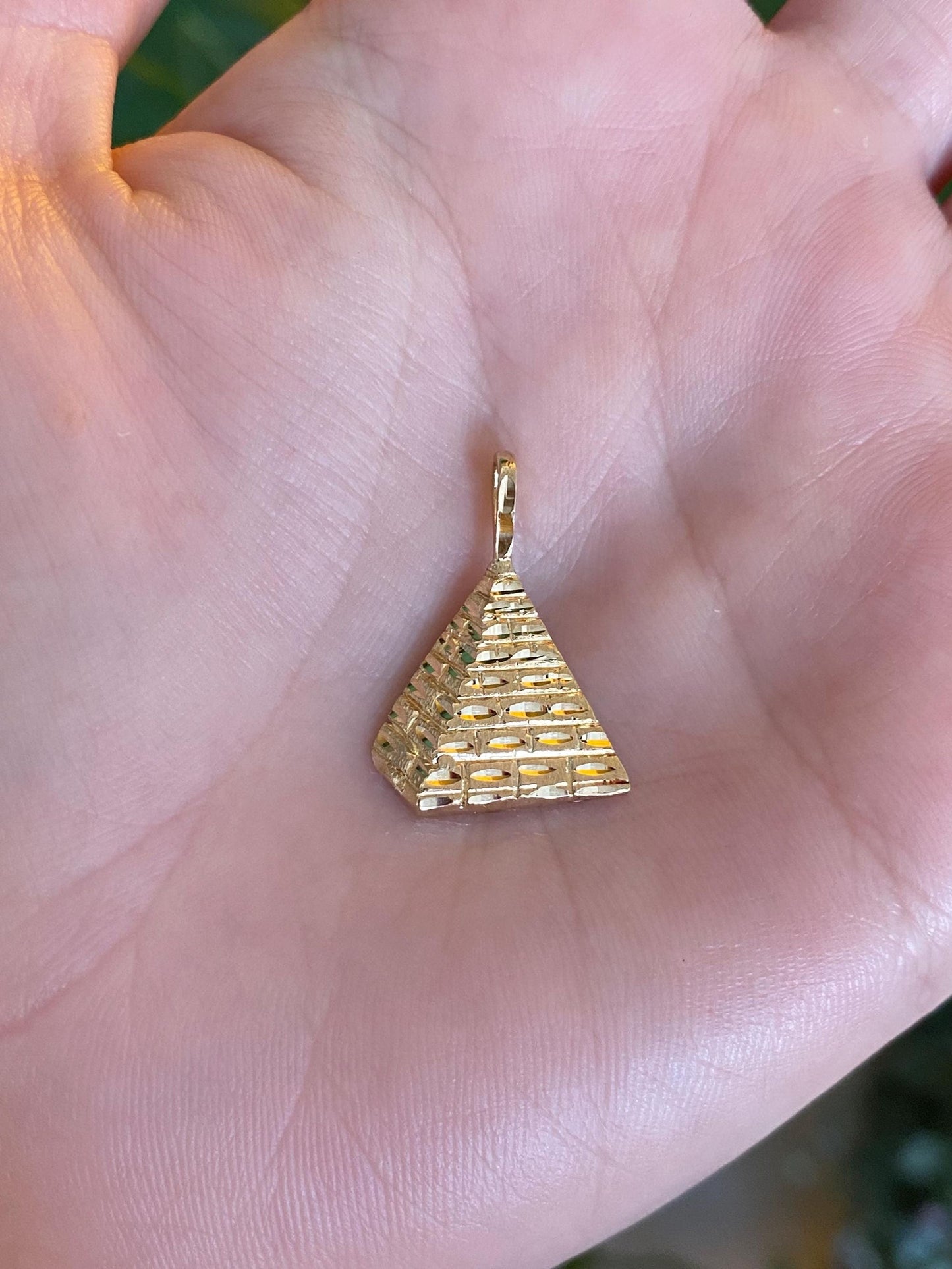Vintage Solid 14k Yellow Gold Pyramid Charm
