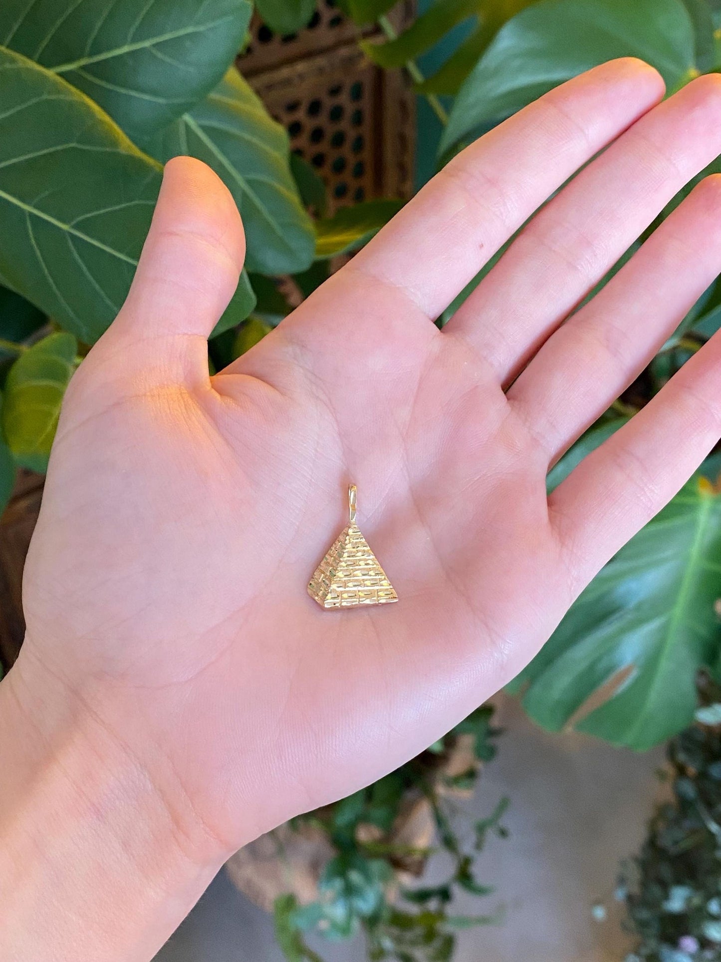 Vintage Solid 14k Yellow Gold Pyramid Charm