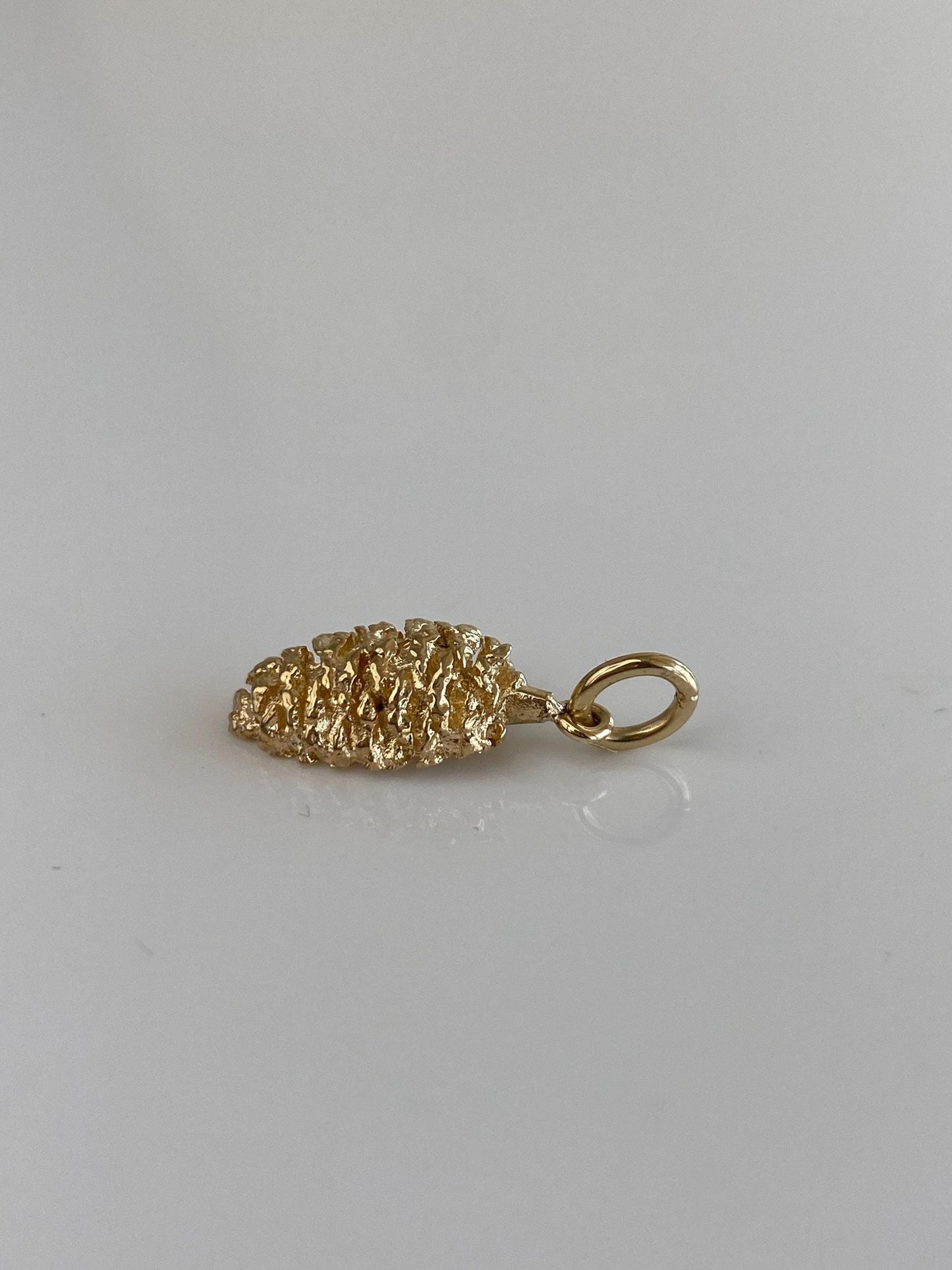 Vintage Solid 14k Yellow Gold Pinecone Charm